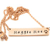 Personalised Pet Loss Pendant Horizontal Bar Paw