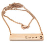 Personalised Pet Loss Pendant Horizontal Bar Paw