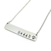 Personalised Pet Loss Pendant Horizontal Bar Paw