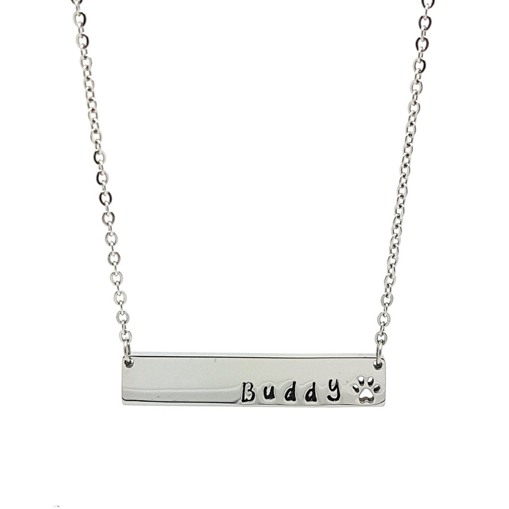 Pet Loss Gift Bar Pendant Personalised