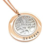 Rose Gold and Silver Family Tree of Life Necklace Personalised