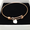 Coorabell Crafts Rose Gold Bangle with Sterling Silver heart charm