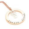 Rose Gold Circle Pendant with Sterling Silver Love Heart Infinity Charm