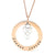 Rose Gold Circle Pendant with Sterling Silver Love Heart Infinity Charm