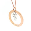 Rose Gold Circle Pendant with Sterling Silver Love Heart Infinity Charm