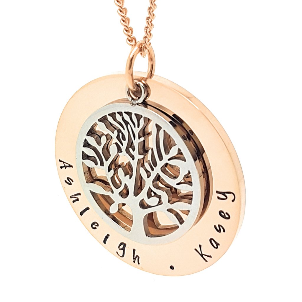 Rose Gold Disk Necklace