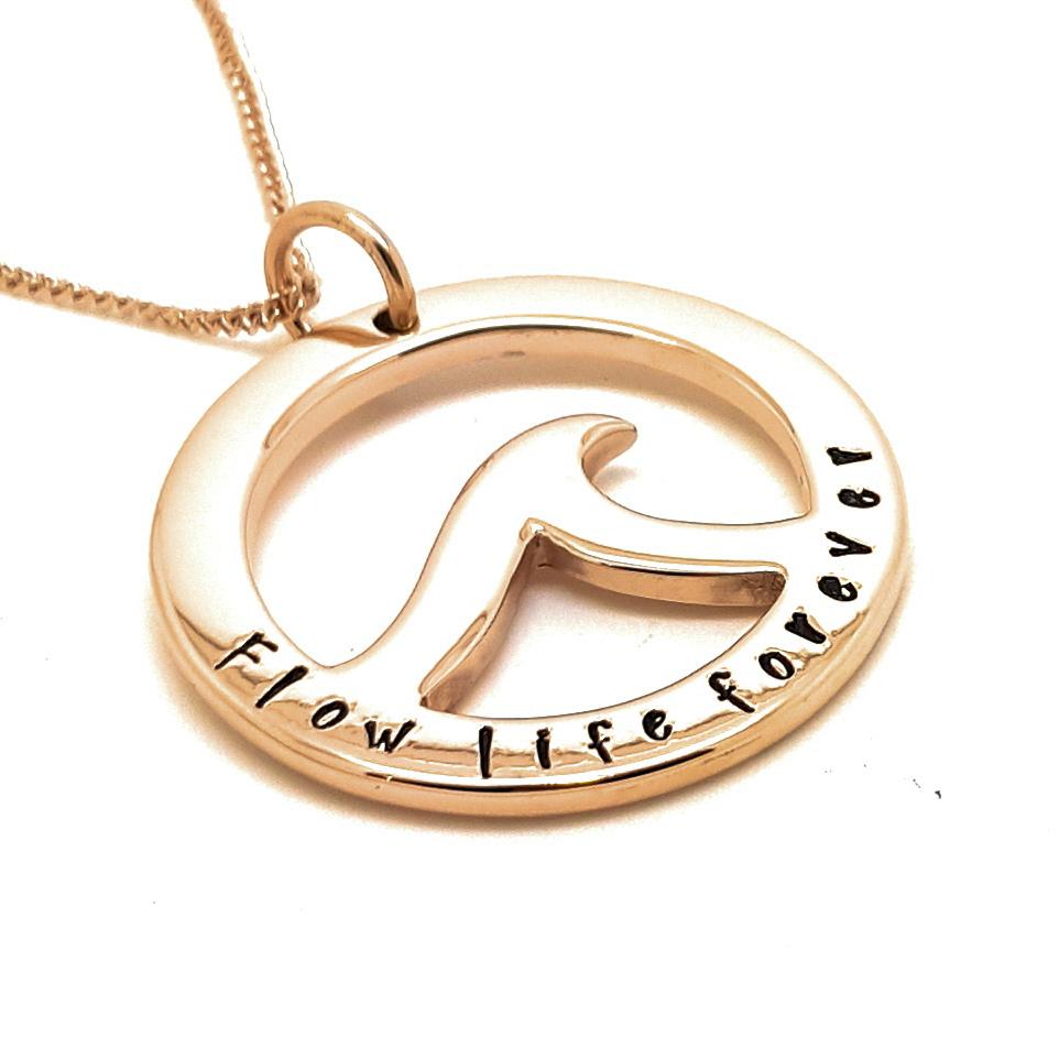 Rose Gold Ocean Wave Pendant