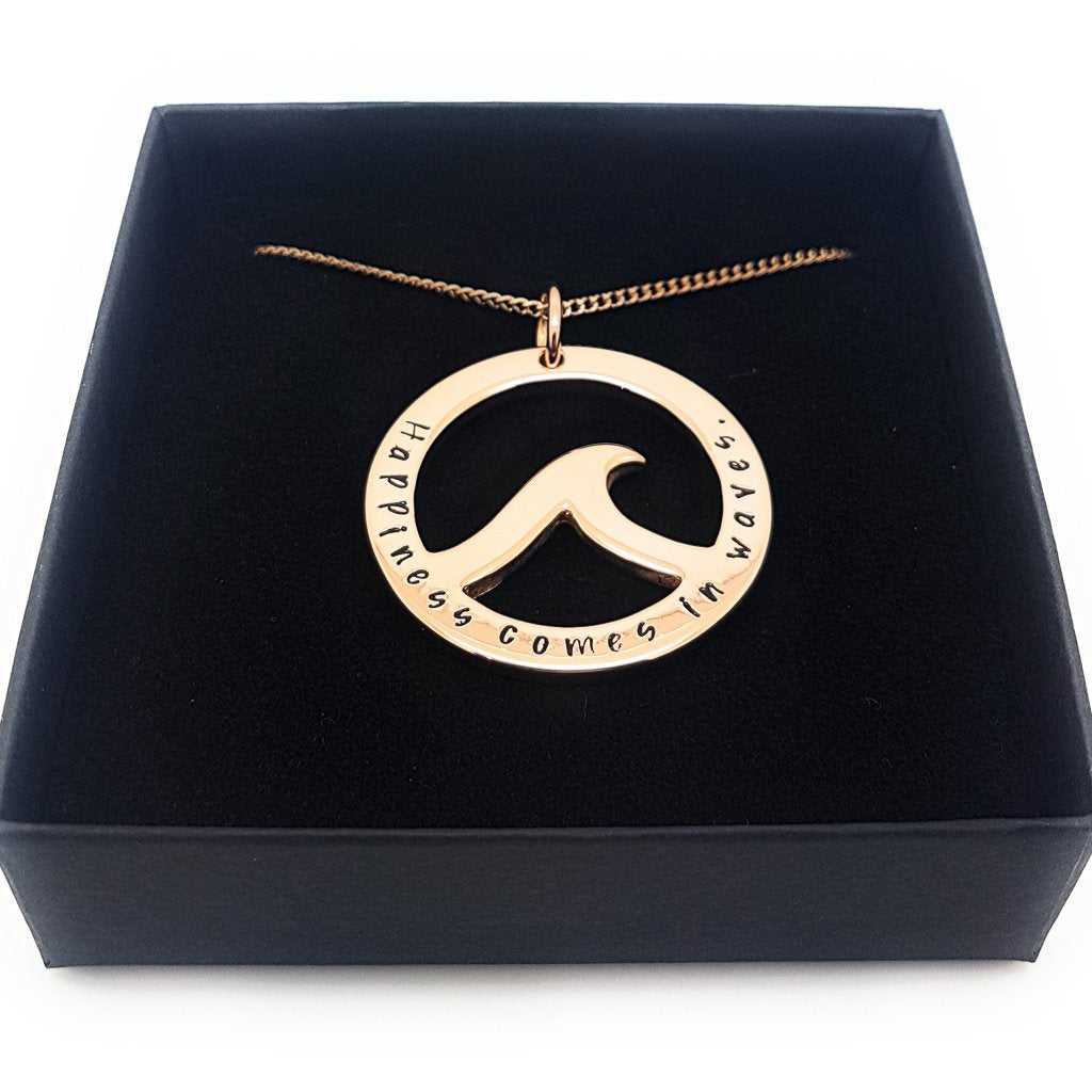 Rose Gold Ocean Wave Pendant