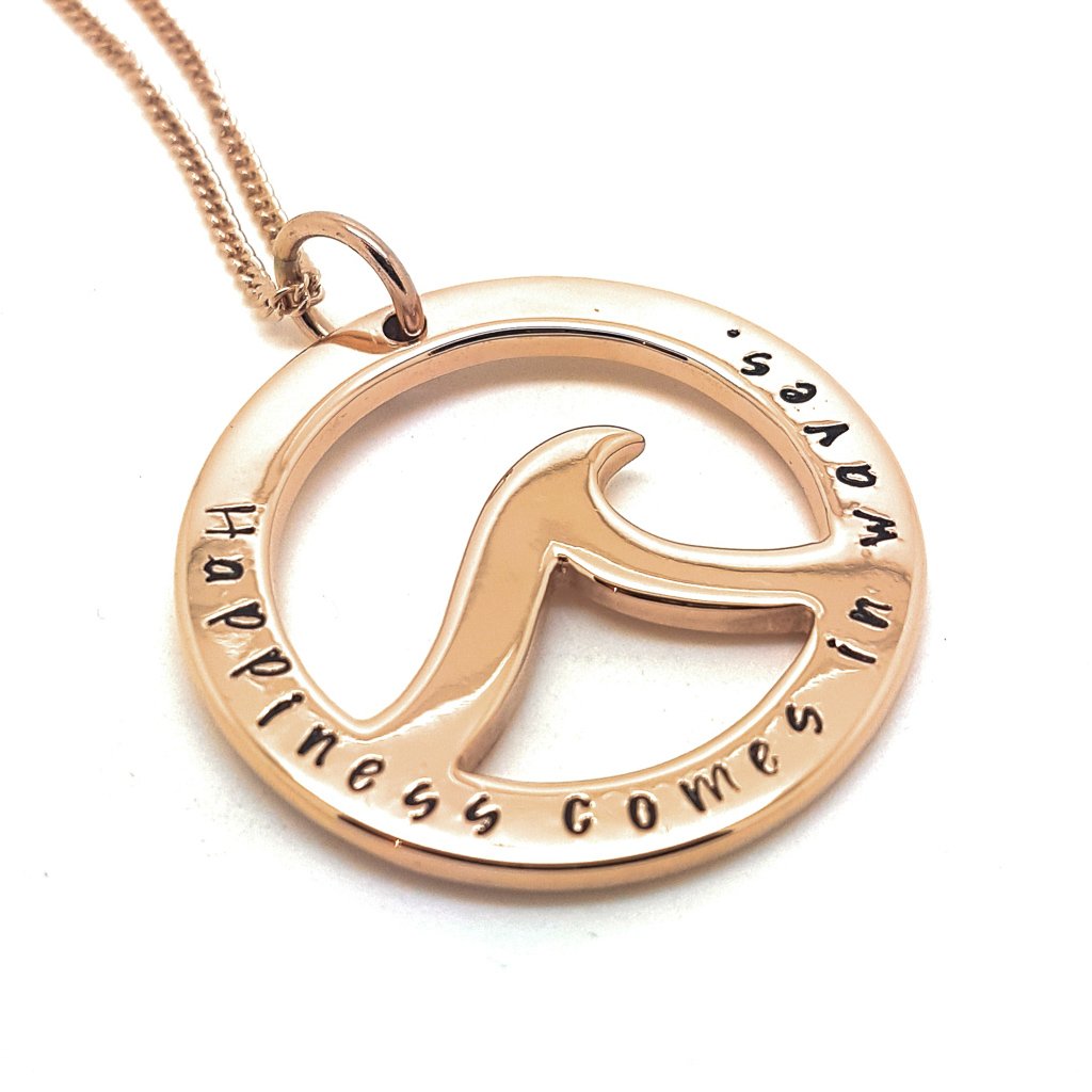Rose Gold Ocean Wave Pendant
