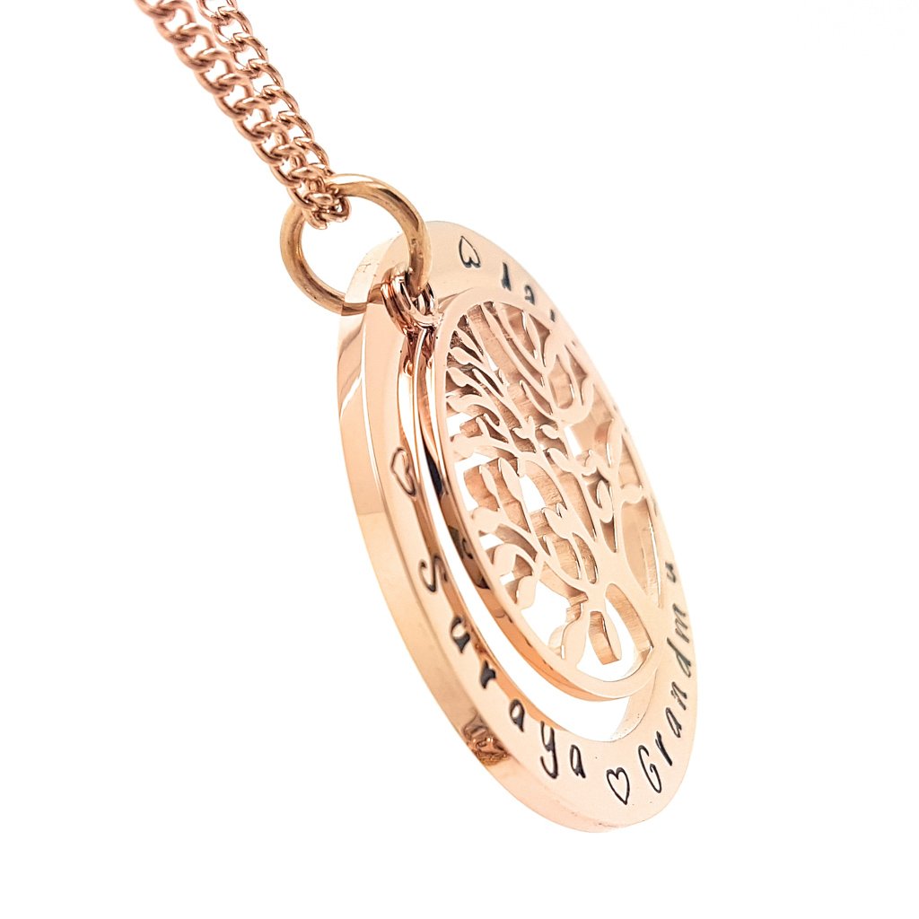 Rose Gold Personalised Family Necklace