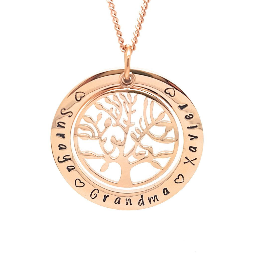 Rose Gold Personalised Family Necklace