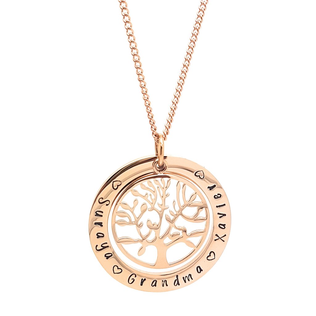 Rose Gold Personalised Family Necklace