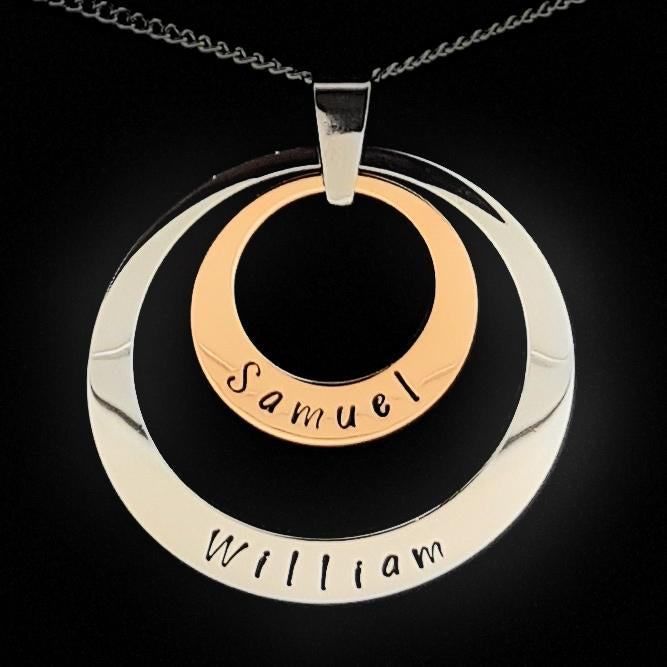 Rose Gold &amp; Silver Family Pendant