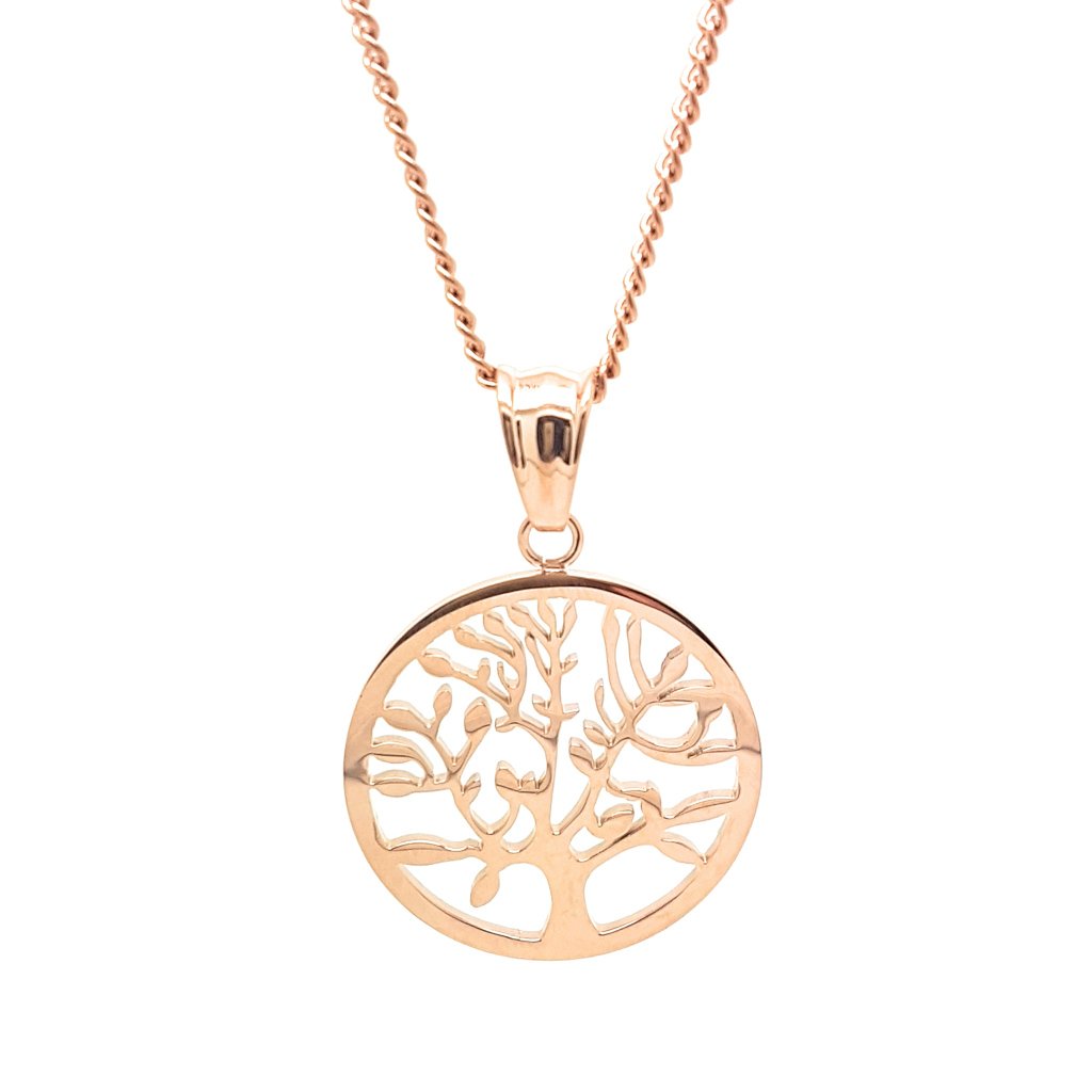 Rose Gold Tree of Life Charm Necklace