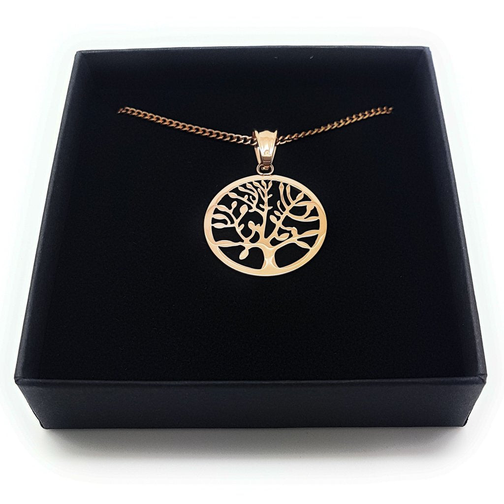 Rose Gold Tree of Life Charm Necklace