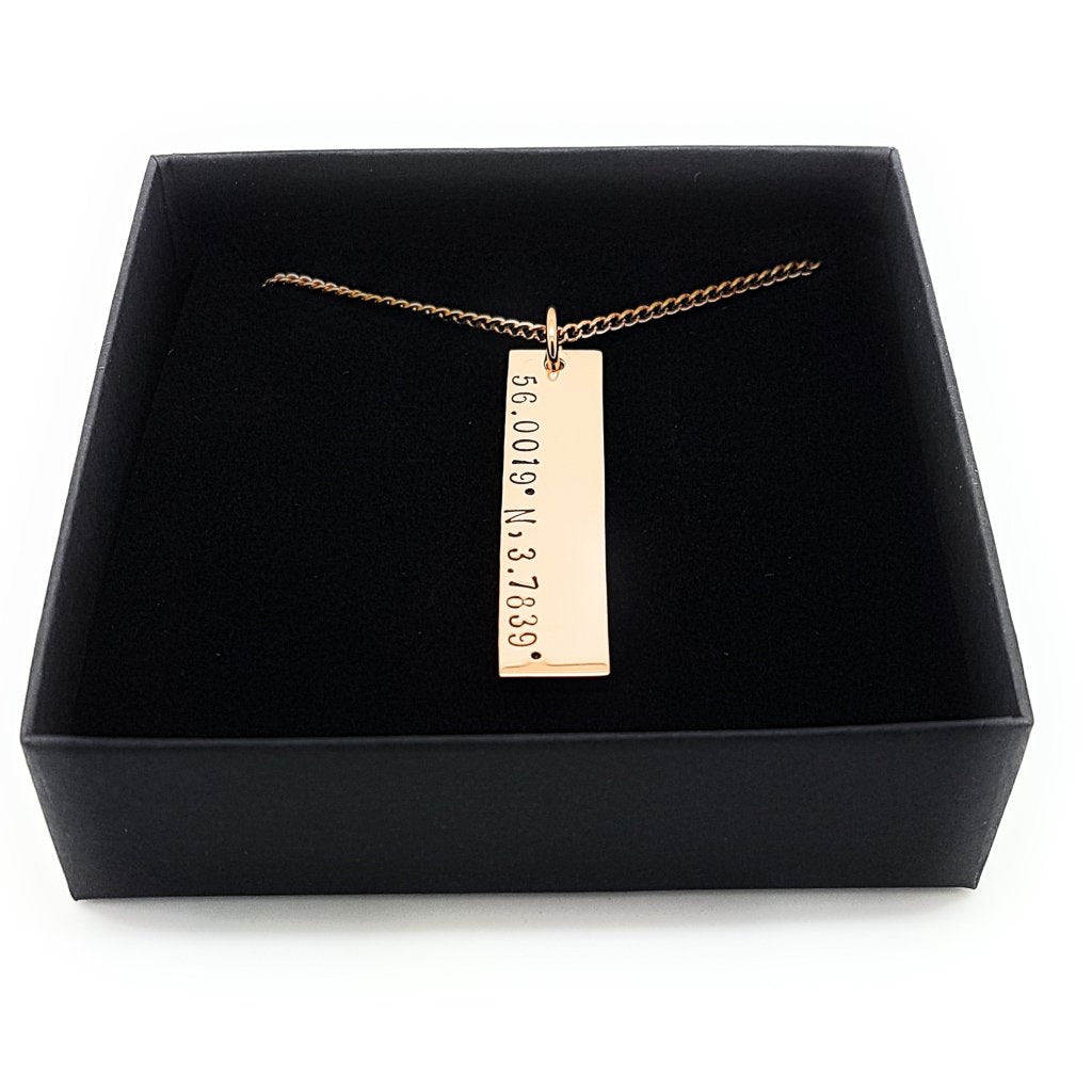 Rose Gold Vertical Bar Pendant