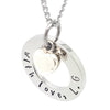 Silver Circle Pendant Heart charm