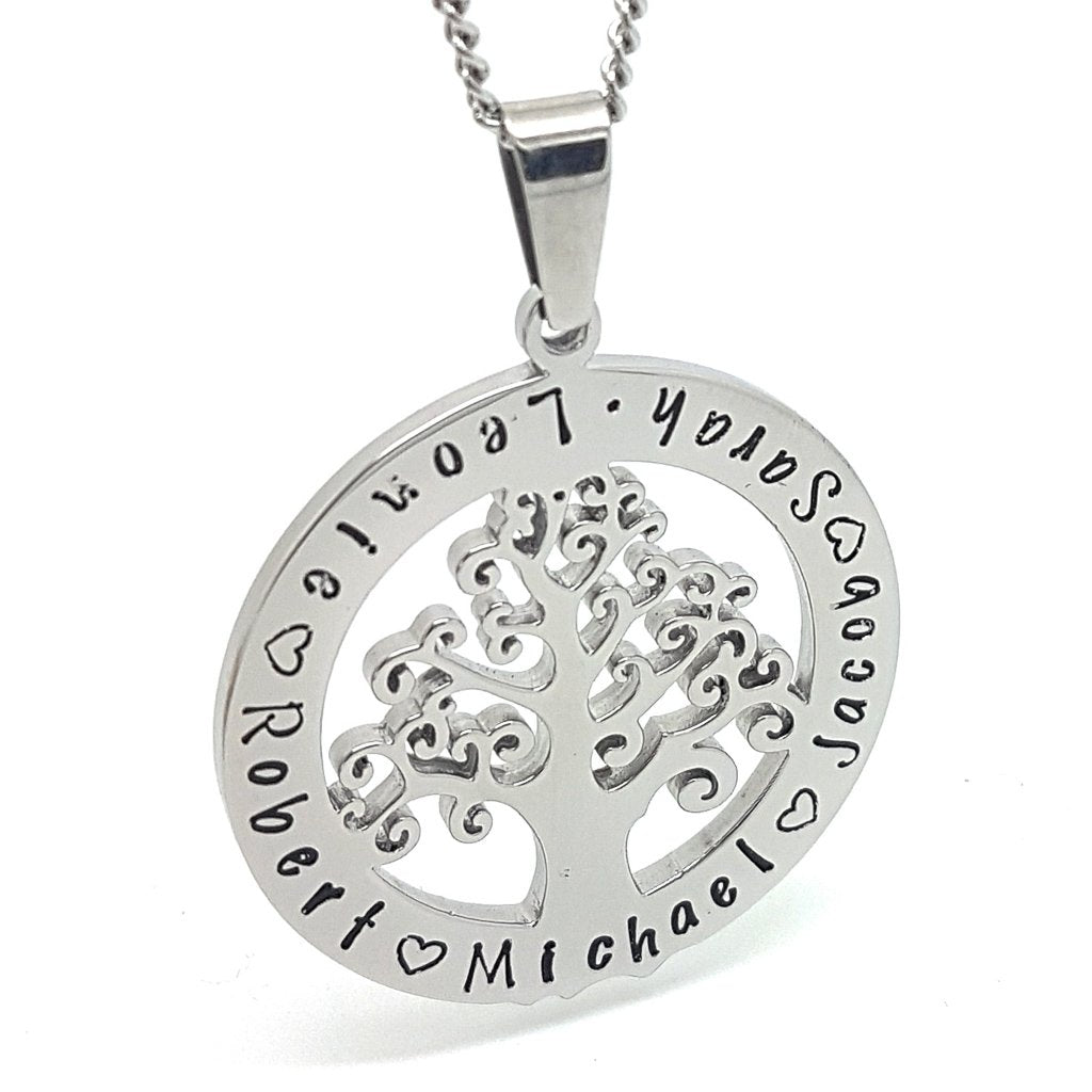 Silver Circle Tree of Life Pendant