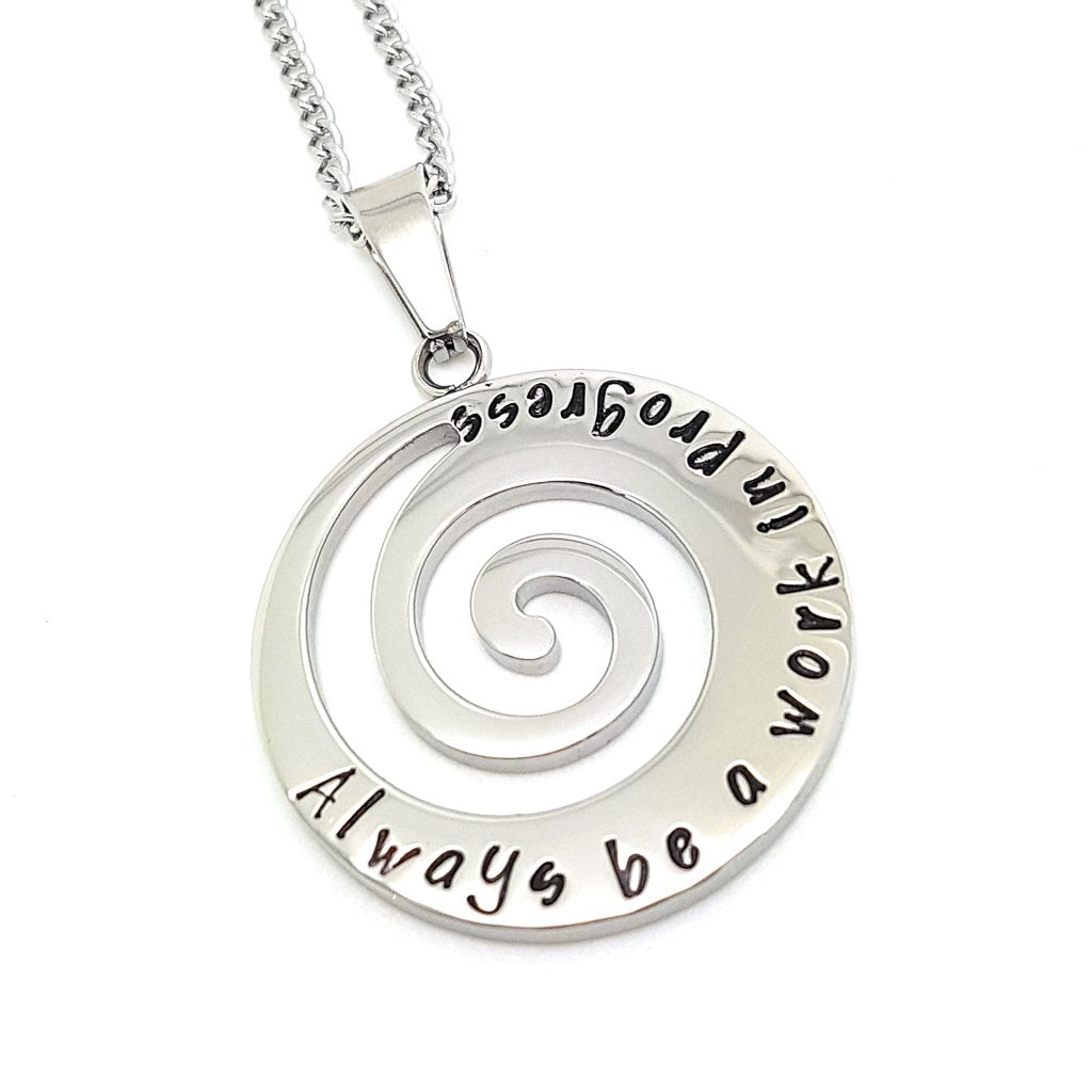 Silver Spiral Wave Pendant