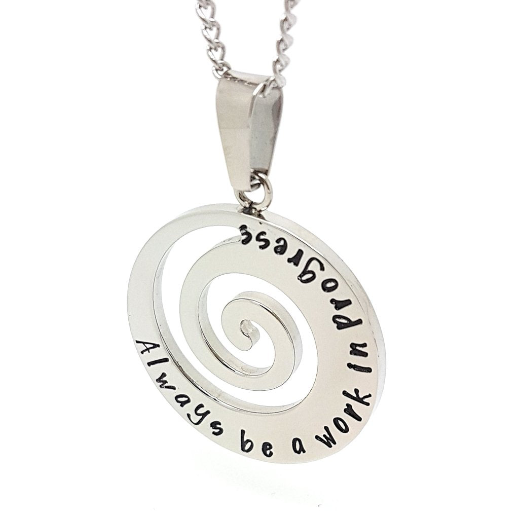 Silver Spiral Wave Pendant