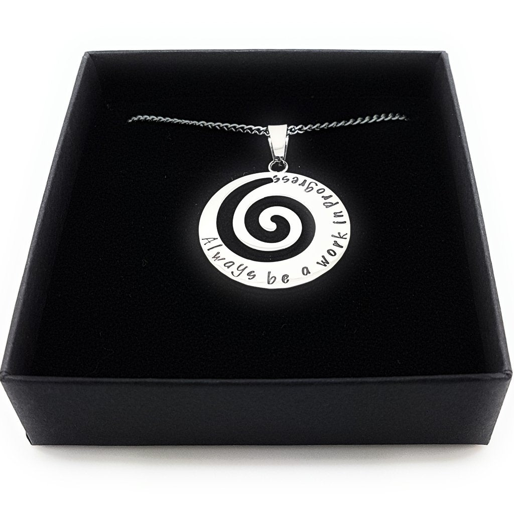 Silver Spiral Wave Pendant