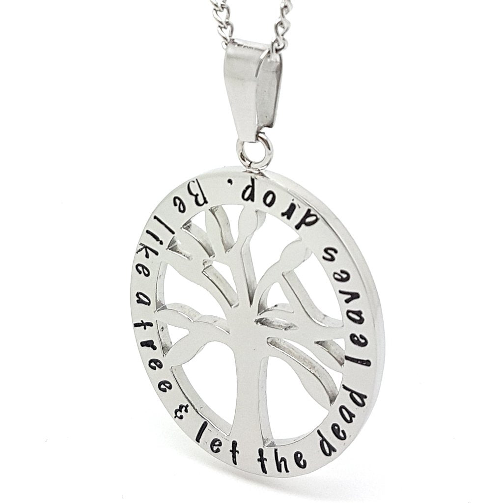 Silver Tree of Life Affirmation Pendant