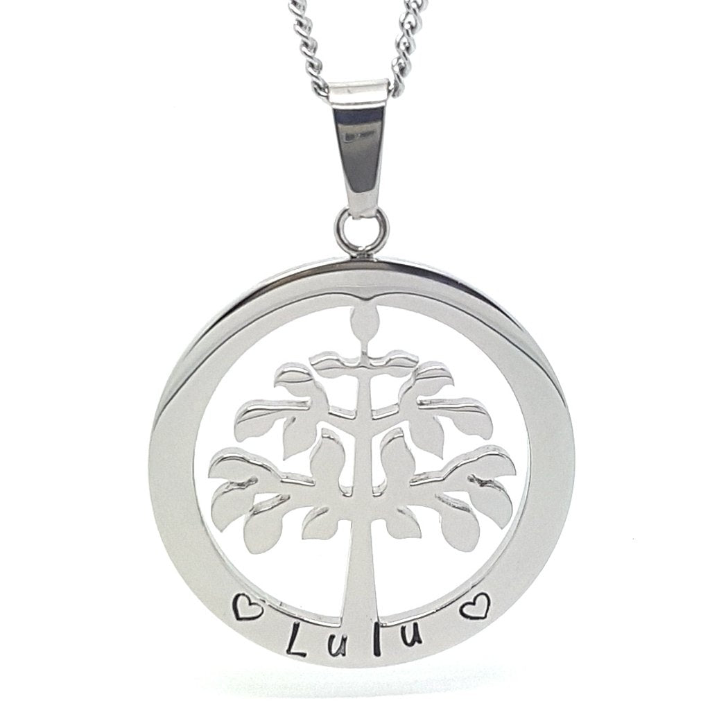 Silver Tree of Life Pendant Personalised
