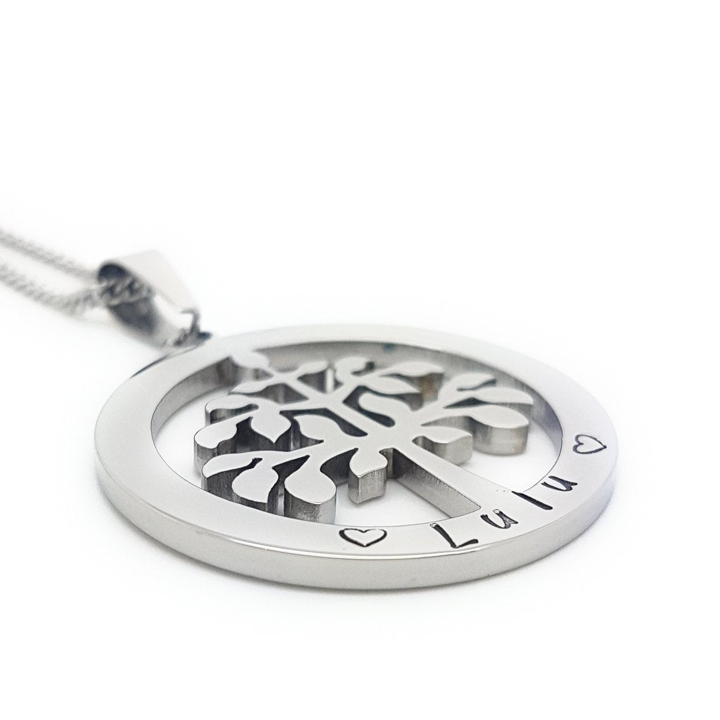 Silver Tree of Life Pendant Personalised