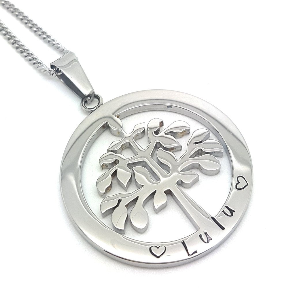 Silver Tree of Life Pendant Personalised