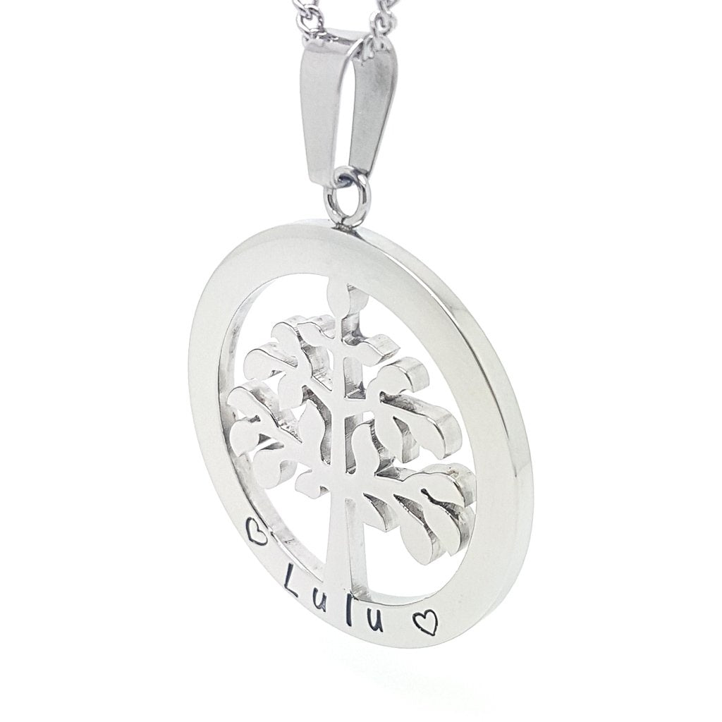 Silver Tree of Life Pendant Personalised