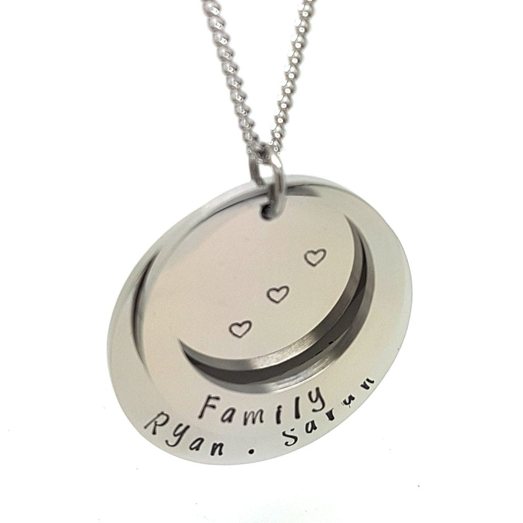 Silver Two Ring Name Necklace