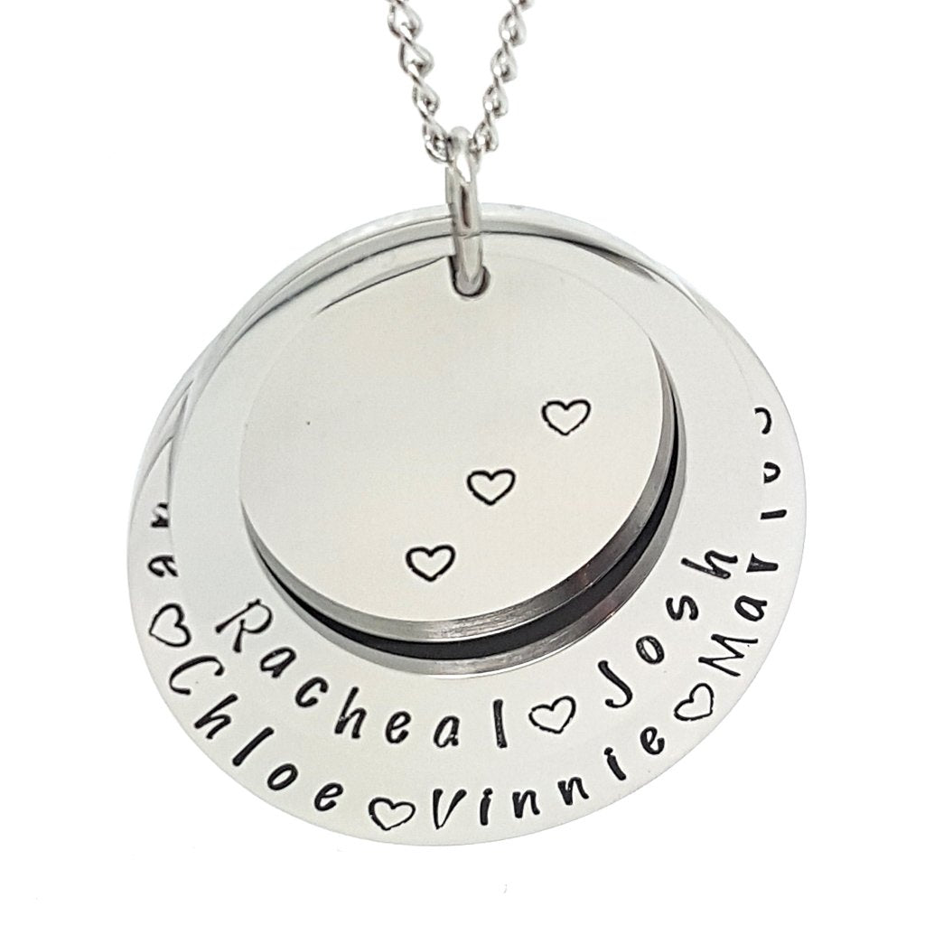 Silver Two Ring Name Necklace