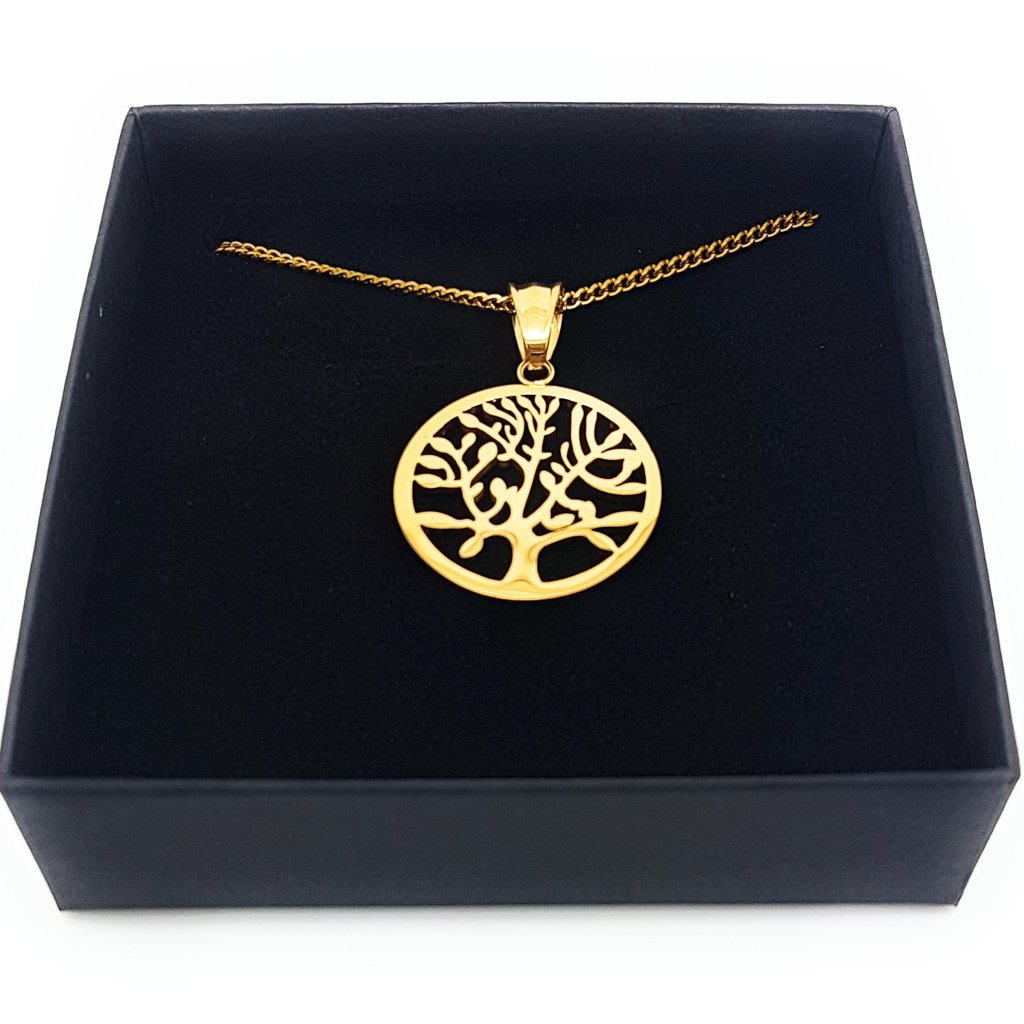 Simplicity Gold Tree of Life Charm necklace