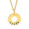 Small Gold Circle Personalised Necklace