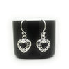 Coorabell Crafts Sterling Silver Love Heart Filigree Drop Earrings