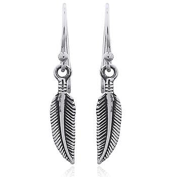 Coorabell Crafts Tribal Celtic Feather Sterling Silver Earrings
