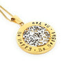 Two-tone Gold and Silver with Filigree Flower Pendant