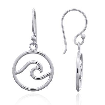 Coorabell Crafts Wave Ocean Earrings Sterling Silver