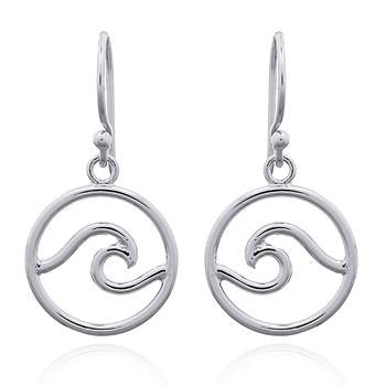 Coorabell Crafts Wave Ocean Earrings Sterling Silver