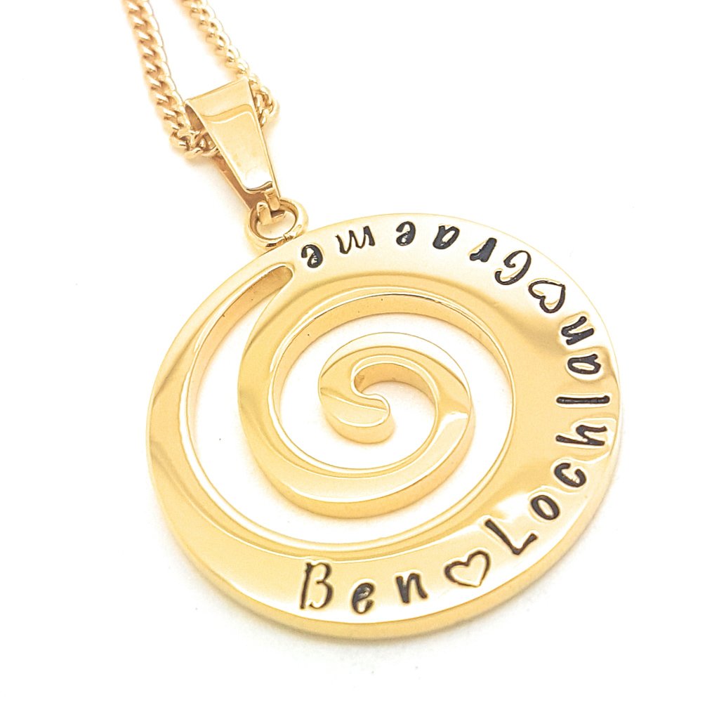 Coorabell Crafts Wave Spiral Gold Pendant